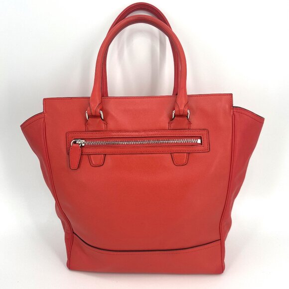 Coach Red Leather Large Tote Bag - Picture 4 of 9